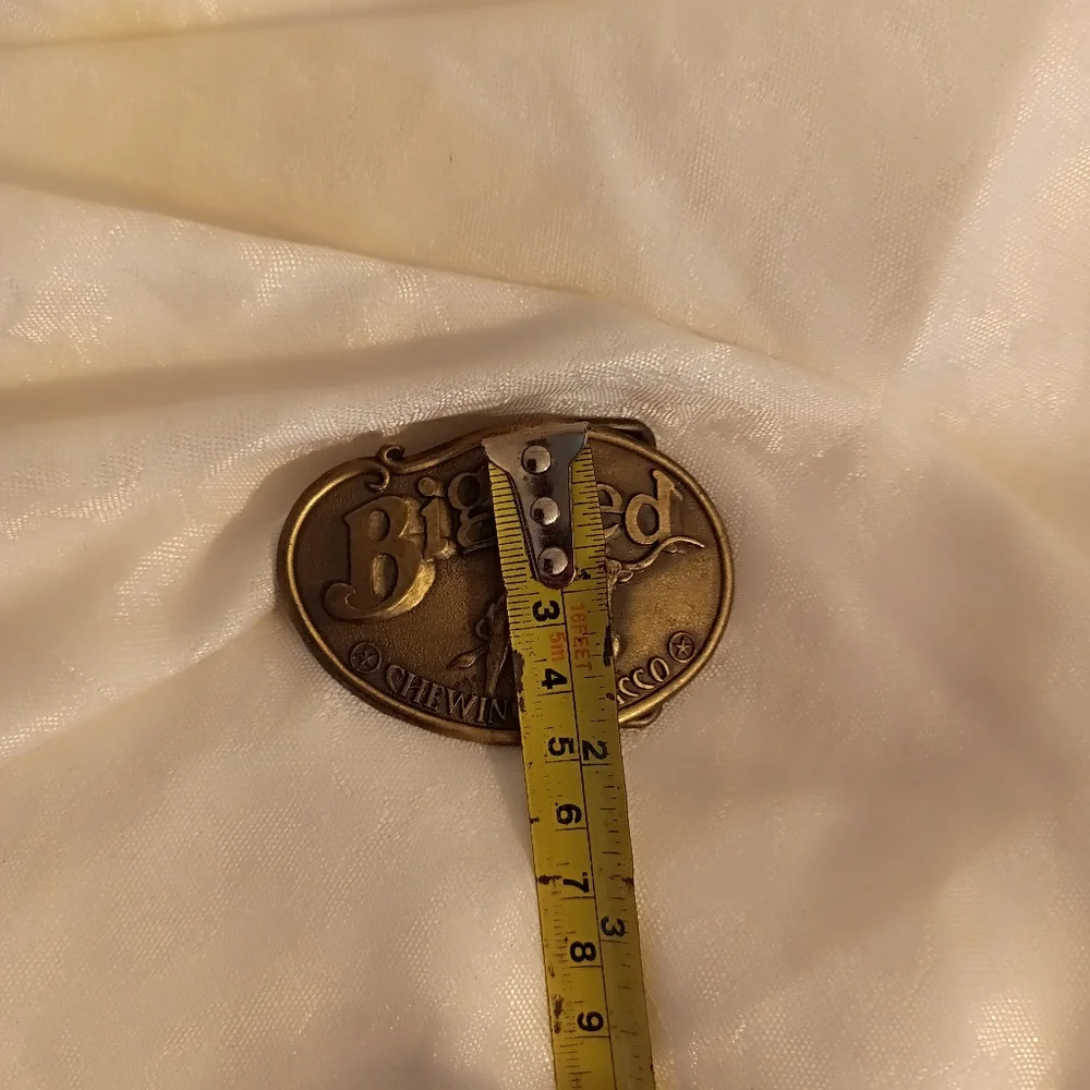 Big Red Chewing tobacco Vintage 1970s brass belt buckle.